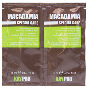 KayPro Macadamia Шампунь+Кондиціонер з олією макадамії 15+15мл