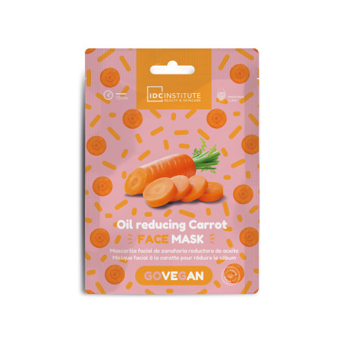 IDC INSTITUTE Тканинна маска для обличчя Skincare Essentials з екстрактом моркви