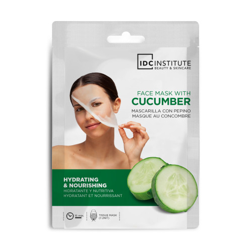 IDC INSTITUTE Тканинна маска для обличчя з екстрактом огірка Cucumber