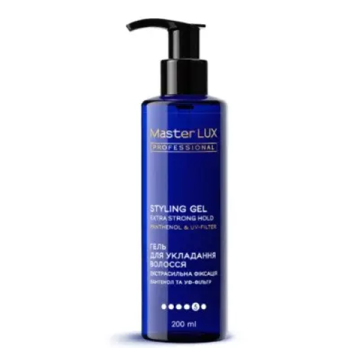 Гель для укладання волосся екстрасильна фіксація Master LUX professional 200 ml