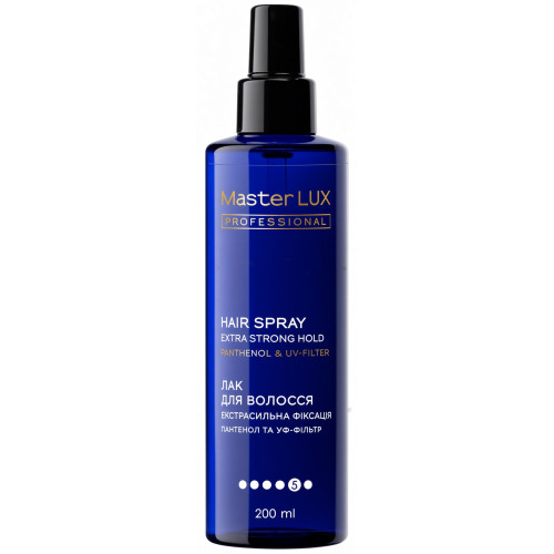 Лак для волосся 5 екстрасильна фіксація Master LUX professional 200 ml