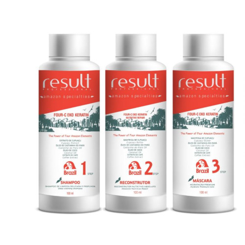 Набір FOUR-C EKO KERATIN (крок 1 + крок 2 + крок 3) 3х100 мл