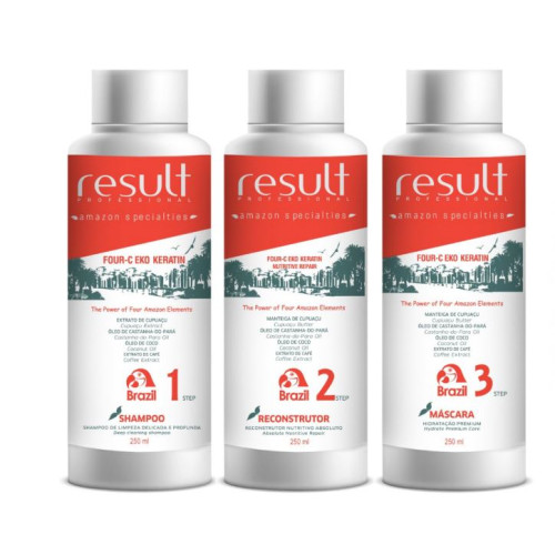 Набір FOUR-C EKO KERATIN (крок 1 + крок 2 + крок 3) 3х250 мл